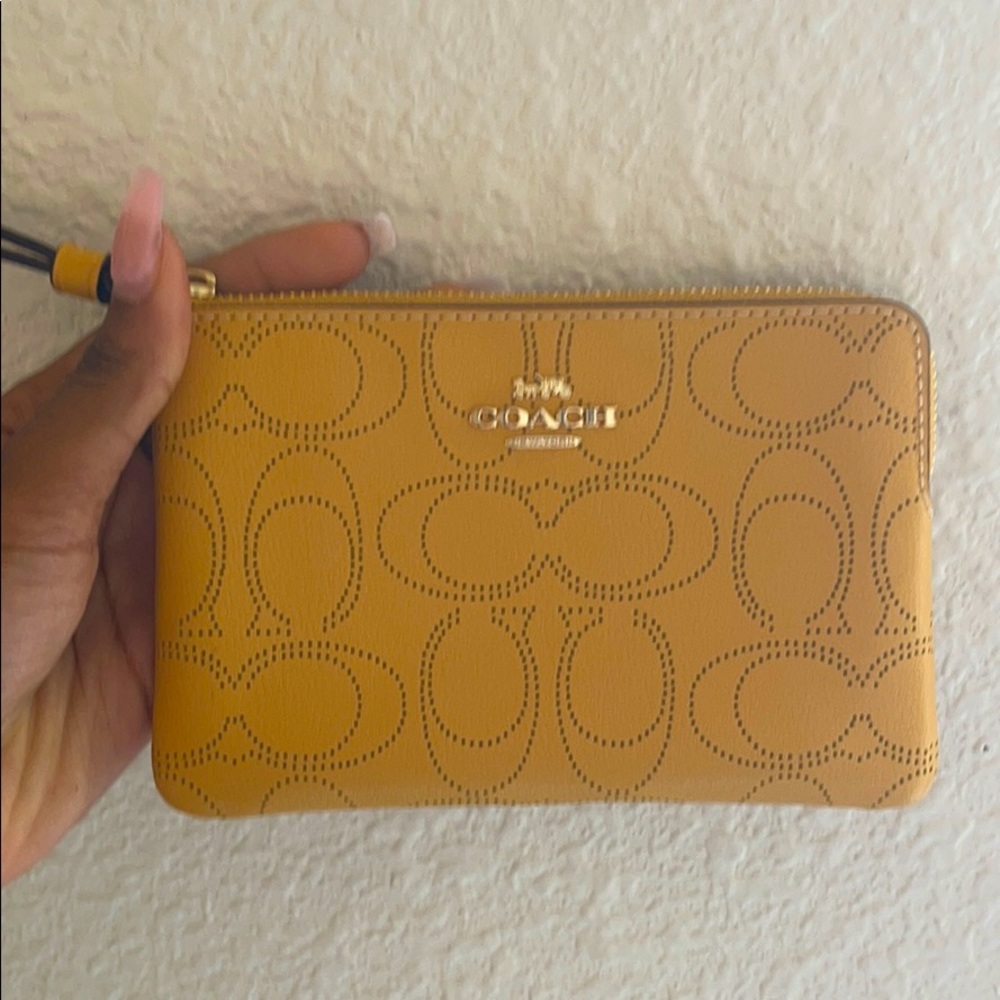 Yellow coach coin purse